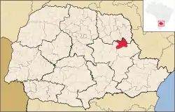 Localização de Arapoti no Paraná