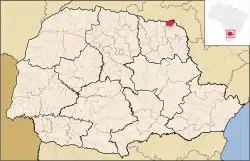 Localização de Cambará no Paraná