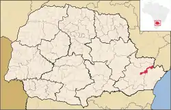 Localização de Campina Grande do Sul no Paraná