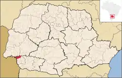 Localização de Capanema no Paraná