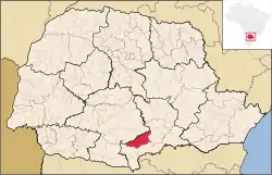 Localização de Cruz Machado no Paraná