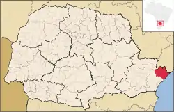 Localização de Guaraqueçaba no Paraná