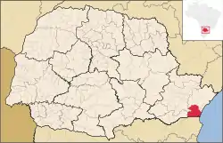 Localização de Guaratuba no Paraná