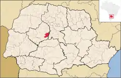 Localização de Iretama no Paraná