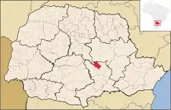 Localização de Ivaí no Paraná