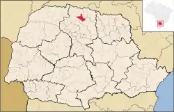 Localização de Jaguapitã no Paraná