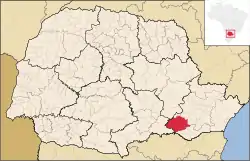 Localização de Lapa no Paraná