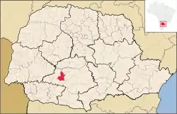 Localização de Laranjeiras do Sul no Paraná