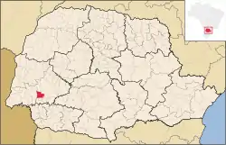 Localização de Lindoeste no Paraná