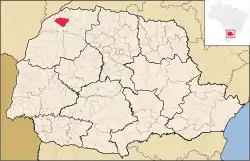 Localização de Loanda no Paraná