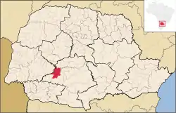 Localização de Nova Laranjeiras no Paraná