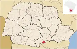 Localização de Paula Freitas no Paraná