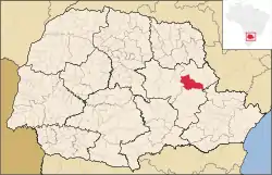 Localização de Piraí do Sul no Paraná