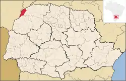 Localização de Querência do Norte no Paraná