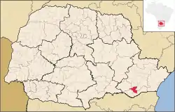 Localização de Quitandinha no Paraná