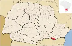 Localização de Rio Negro no Paraná