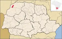 Localização de Santa Cruz de Monte Castelo no Paraná