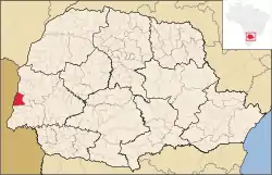 Localização de Santa Helena no Paraná