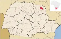 Localização de Santo Antônio da Platina no Paraná