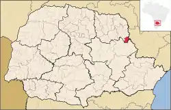 Localização de São José da Boa Vista no Paraná