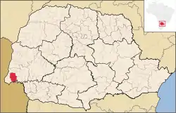 Localização de São Miguel do Iguaçu no Paraná