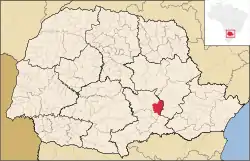 Localização de Teixeira Soares no Paraná