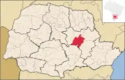 Localização de Tibagi no Paraná