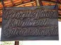 Placa na entrada do parque