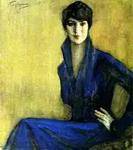 E. Levina, 1916, têmpera e pastel sobre papel montado sobre tela