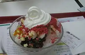 Versão de bingsu com sorvete