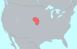 antiga localização dos Pawnees