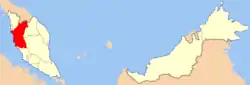 Localização de Peraque na Malásia