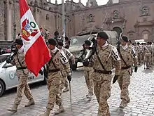 Soldados do exército peruano.