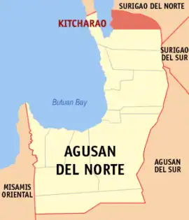 Kitcharao na Agusan do Norte  Coordenadas : 9°27'N, 125°35'E