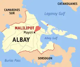 Malilipot na Albay  Coordenadas : 13°19'N, 123°44'E