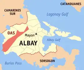 Oas na Albay Coordenadas : 13°15'32"N, 123°29'43"E
