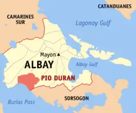 Pio Duran na Albay  Coordenadas : 13°2'N, 123°27'E