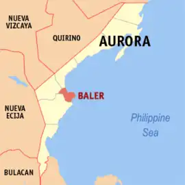 Baler na Aurora  Coordenadas : 15°45'29.99"N, 121°33'45.00"E