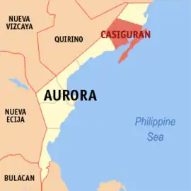 Casiguran na Aurora  Coordenadas : 16°17'N, 122°7'E