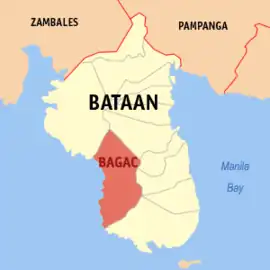 Bagac na Bataan  Coordenadas : 14°35'42.21"N, 120°23'30.59"E