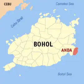 Anda na Bohol  Coordenadas : 9°44'38"N, 124°34'34"E