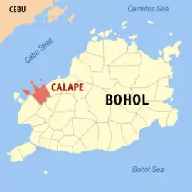 Calape na Bohol Coordenadas : 9°53'N, 123°53'E