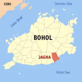 Jagna na Bohol Coordenadas : 9°39'N, 124°22'E