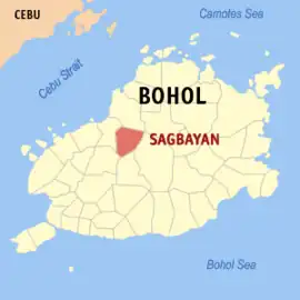 Sagbayan na Bohol Coordenadas : 9°55'N, 124°6'E