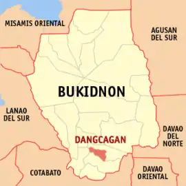 Dangcagan na Bukidnon Coordenadas : 7°36'43"N, 125°0'10"E
