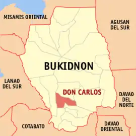 Don Carlos na Bukidnon  Coordenadas : 7°40'51"N, 124°59'43"E