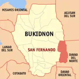 San Fernando na Bukidnon  Coordenadas : 7°55'4"N, 125°19'43"E