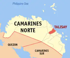 Talisay na Camarines Norte Coordenadas : 14°8'8"N, 122°55'28"E
