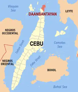 Daanbantayan na Cebu Coordenadas : 11°15'N, 124°0'E
