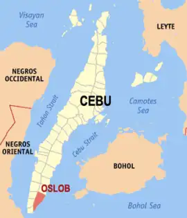 Oslob na Cebu  Coordenadas : 9°33'N, 123°24'E